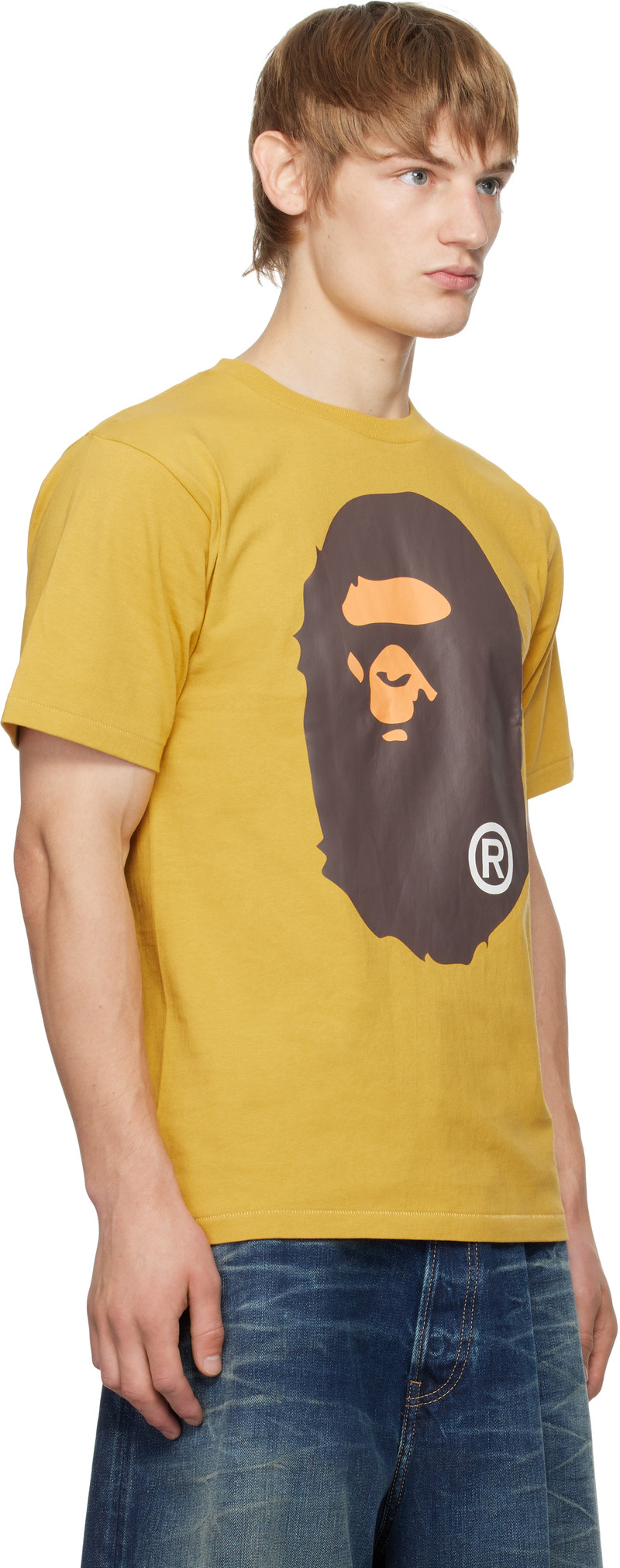 A BATHING APE® Yellow Big Ape Head T-shirt outlook