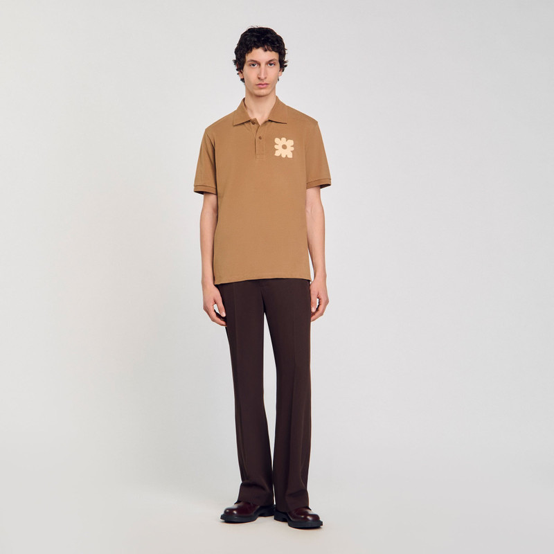 Sandro POLO SHIRT WITH FLOWER PATCH outlook
