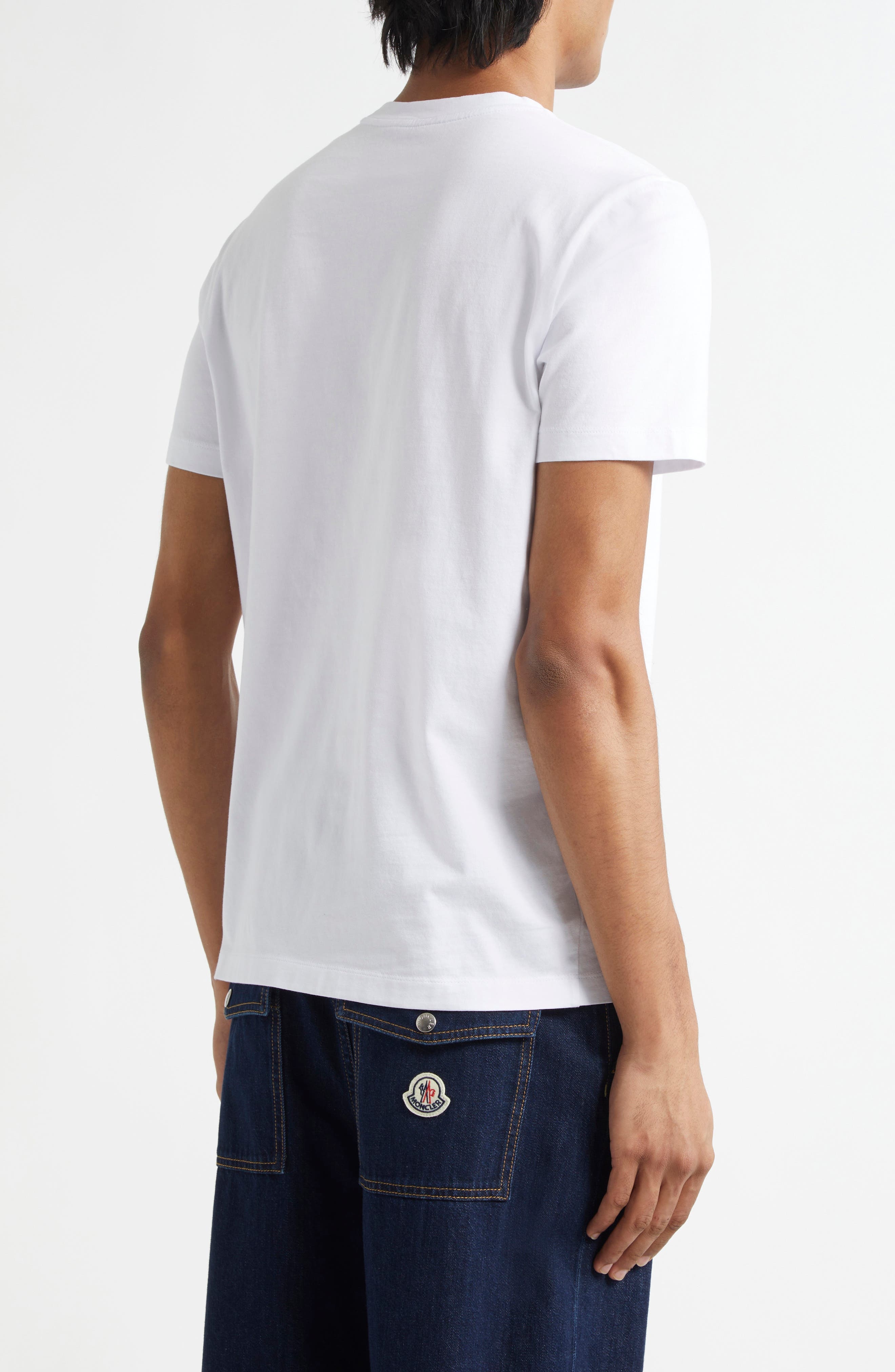 Moncler Logo Patch Graphic T-Shirt in Brilliant White at Nordstrom - 2