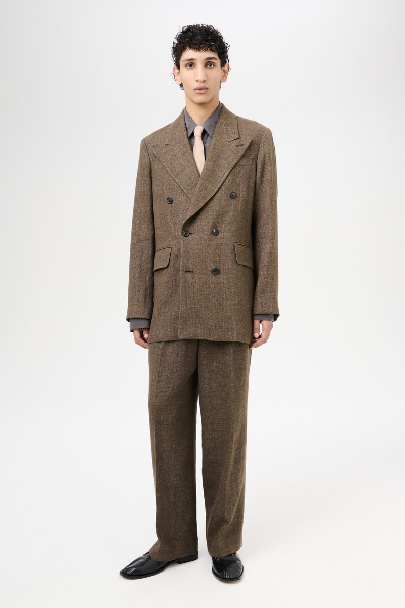 Our Legacy Sharp DB Blazer Tobacco Delave Linen outlook