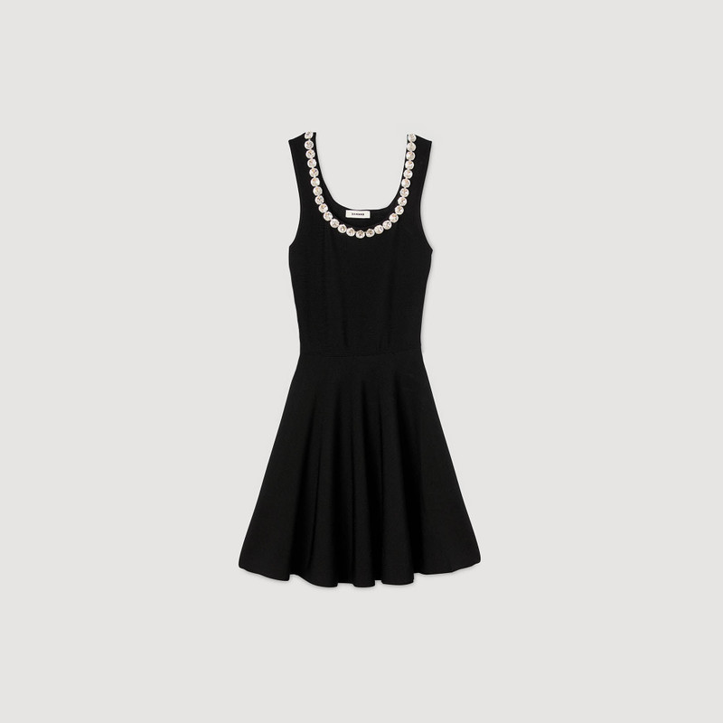 MINI DRESS WITH RHINESTONE NECK 1