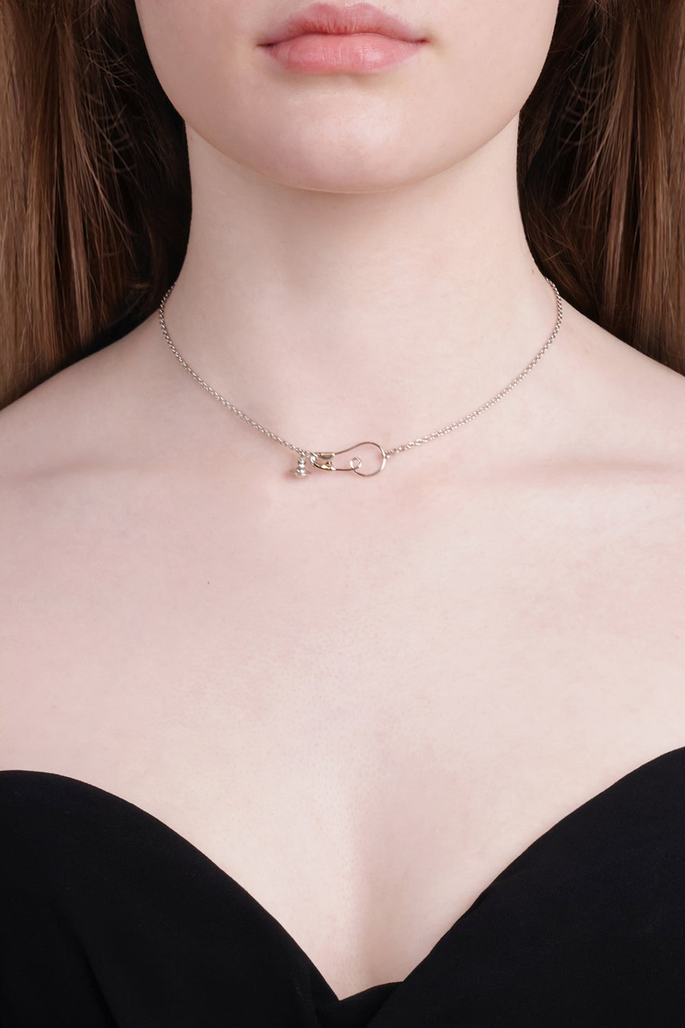 MAXIMA SAFETY PIN NECKLACE | SILVER - 3