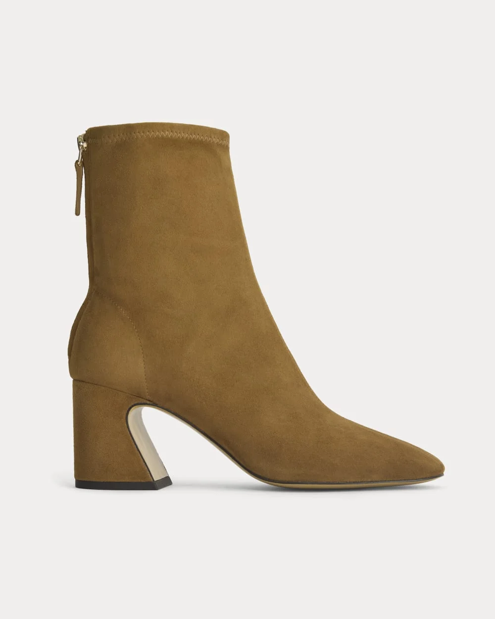 LEATHER CURVED-HEEL BOOT - 1