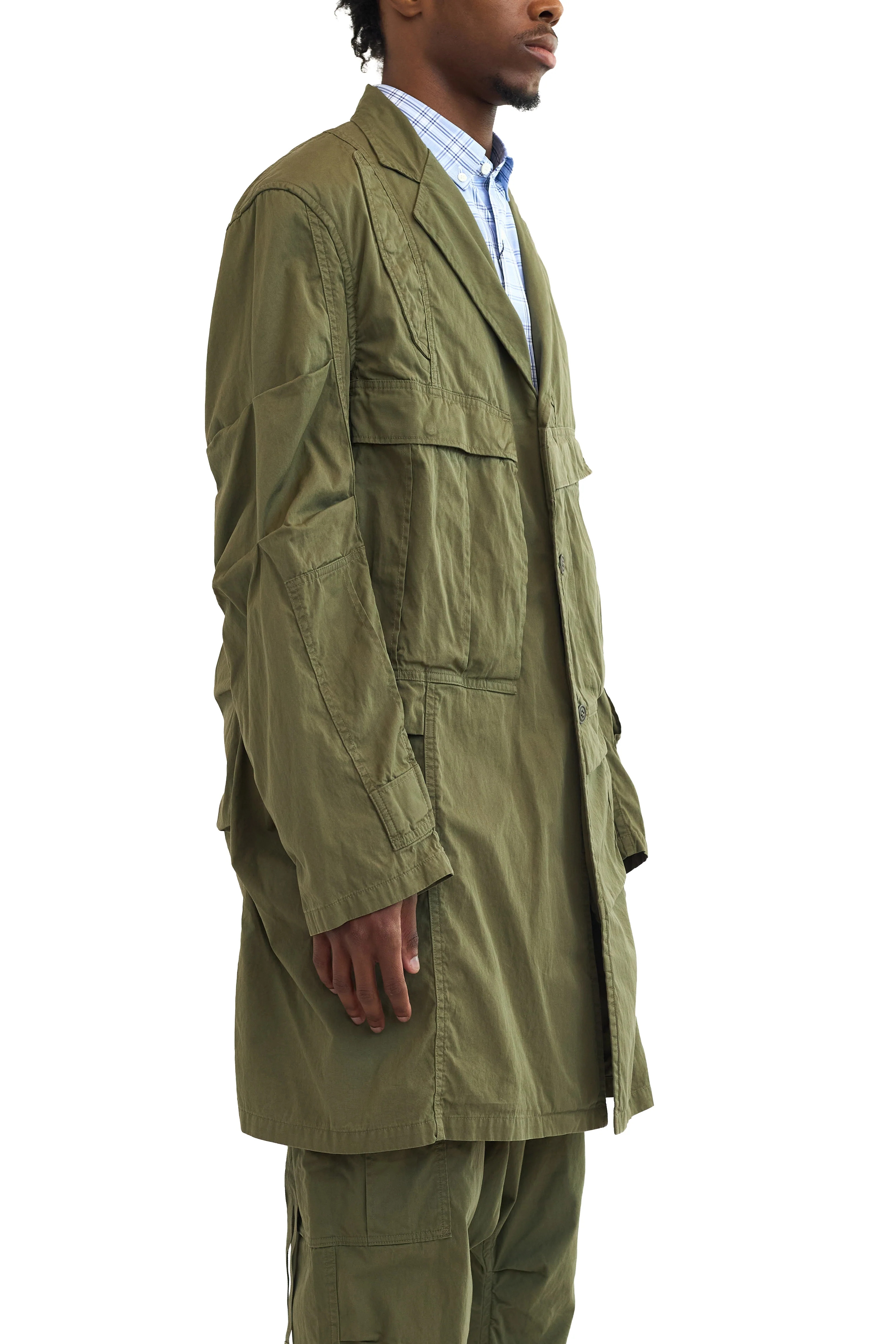 Eye Junya Watanabe Man Rebuild By Needles Multi Pocket Duster Coat Khaki - 3