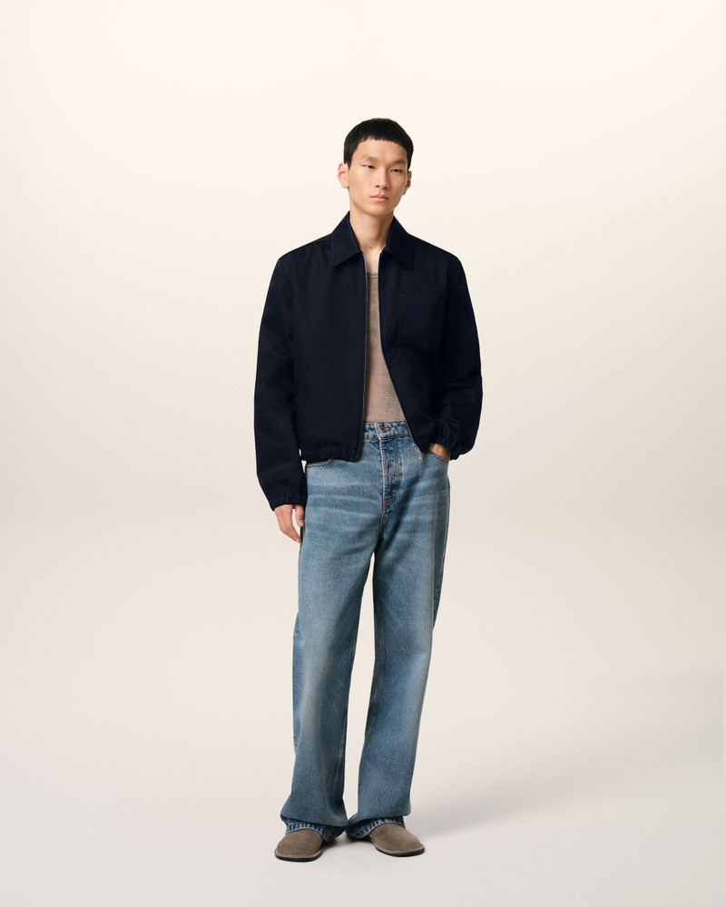 AMI Paris NAVY COTTON AMI DE COEUR ZIPPED JACKET outlook