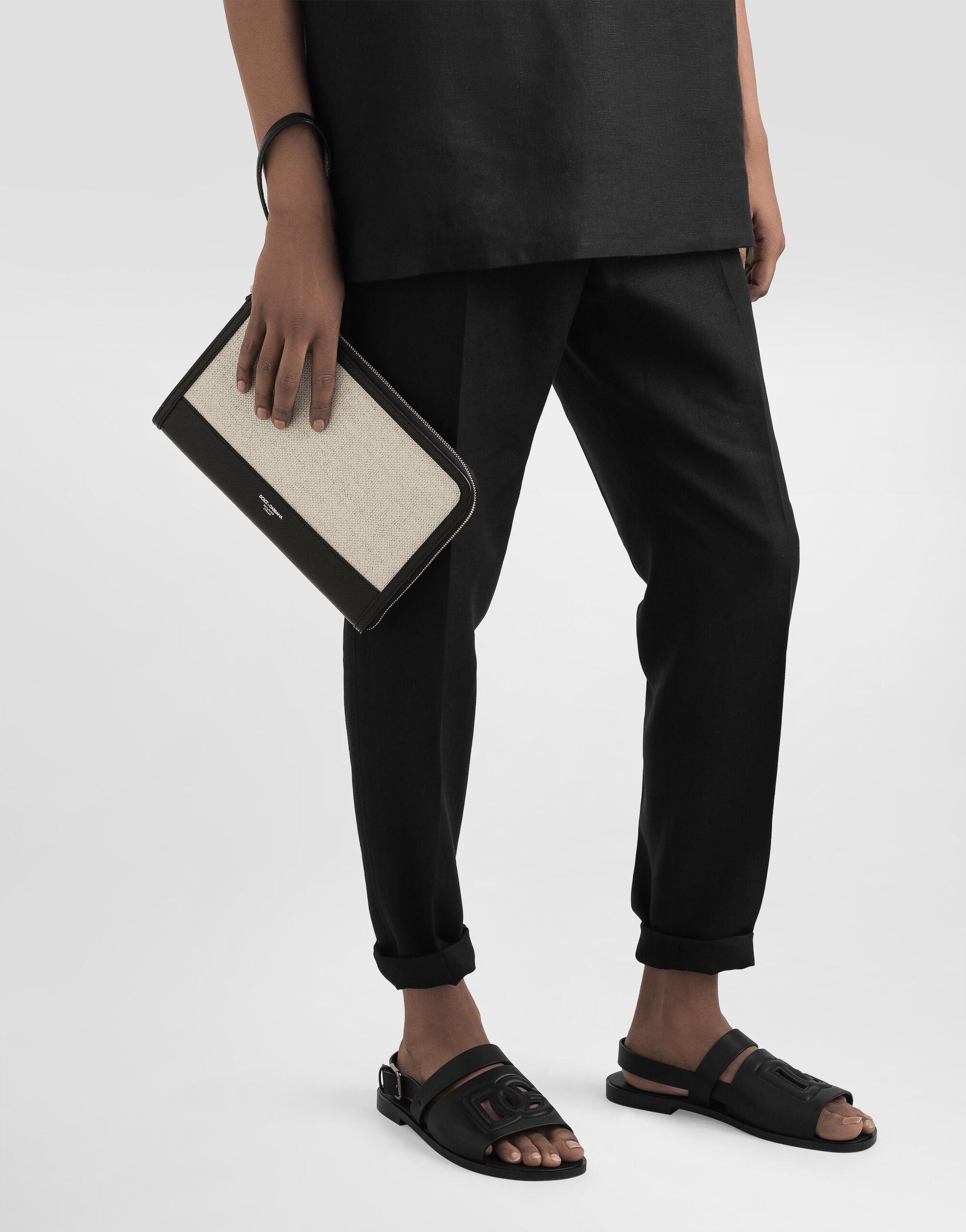Salt&pepper calfskin atene clutch bag - 2