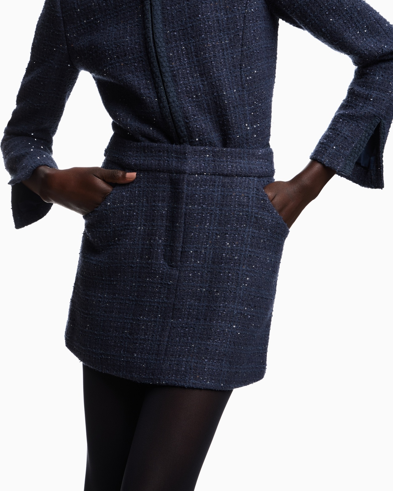 LUREX TWEED MINI SKIRT WITH MICRO SEQUINS - 5