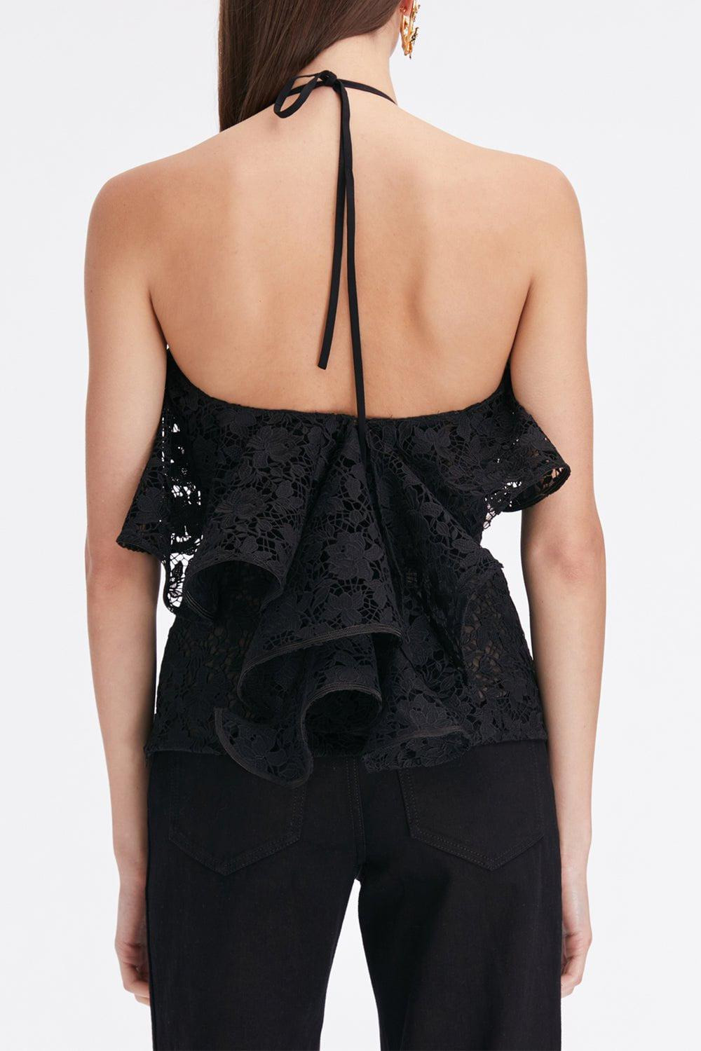 Halter Neck Ruffle Blouse - 5