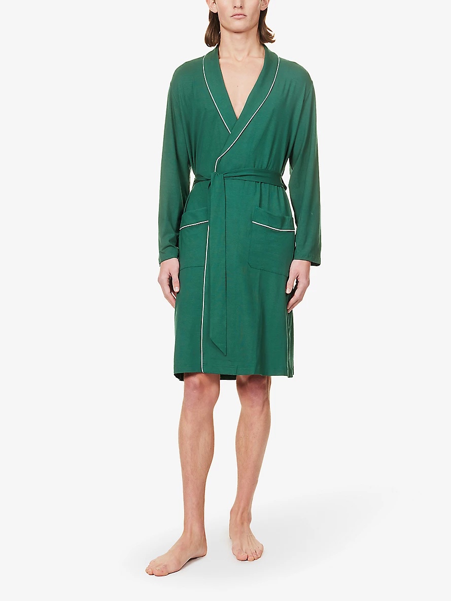 Basel shawl-neck stretch-jersey robe - 2