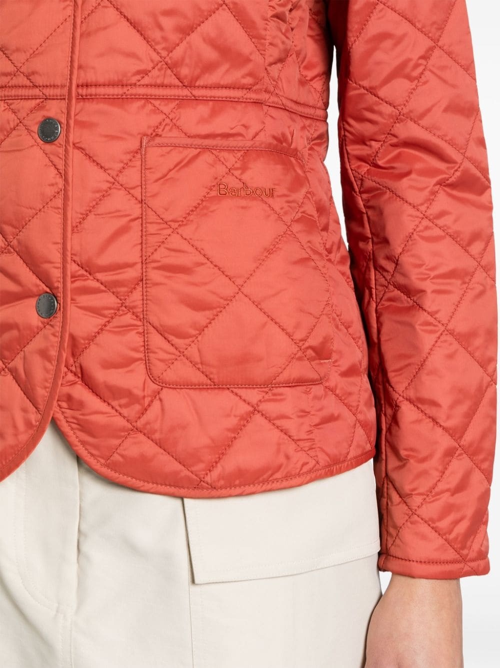 corduroy-collar quilted jacket - 5
