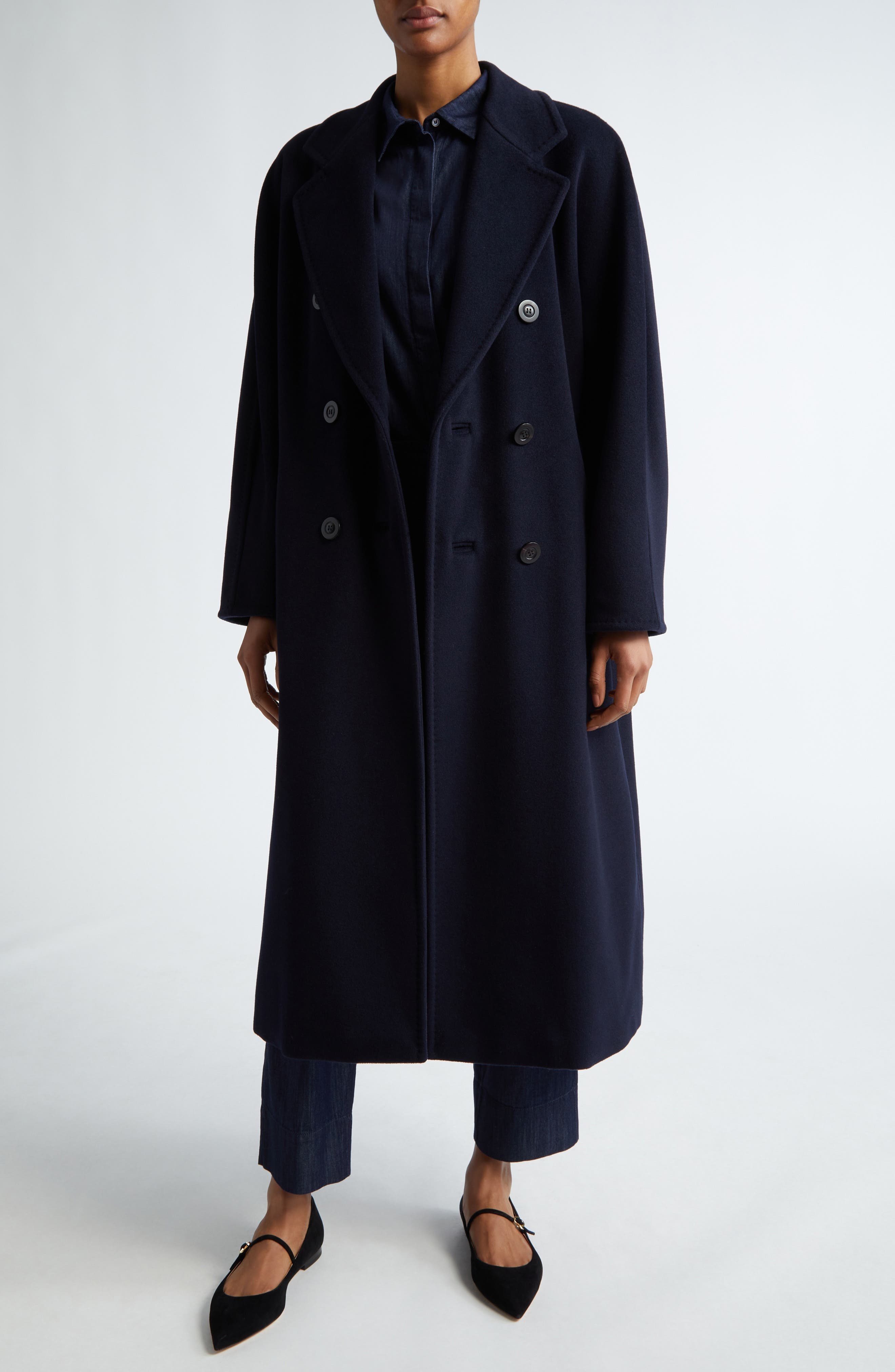 Max Mara Madame Double Breasted Wool & Cashmere Coat in Ultramarine at Nordstrom - 2
