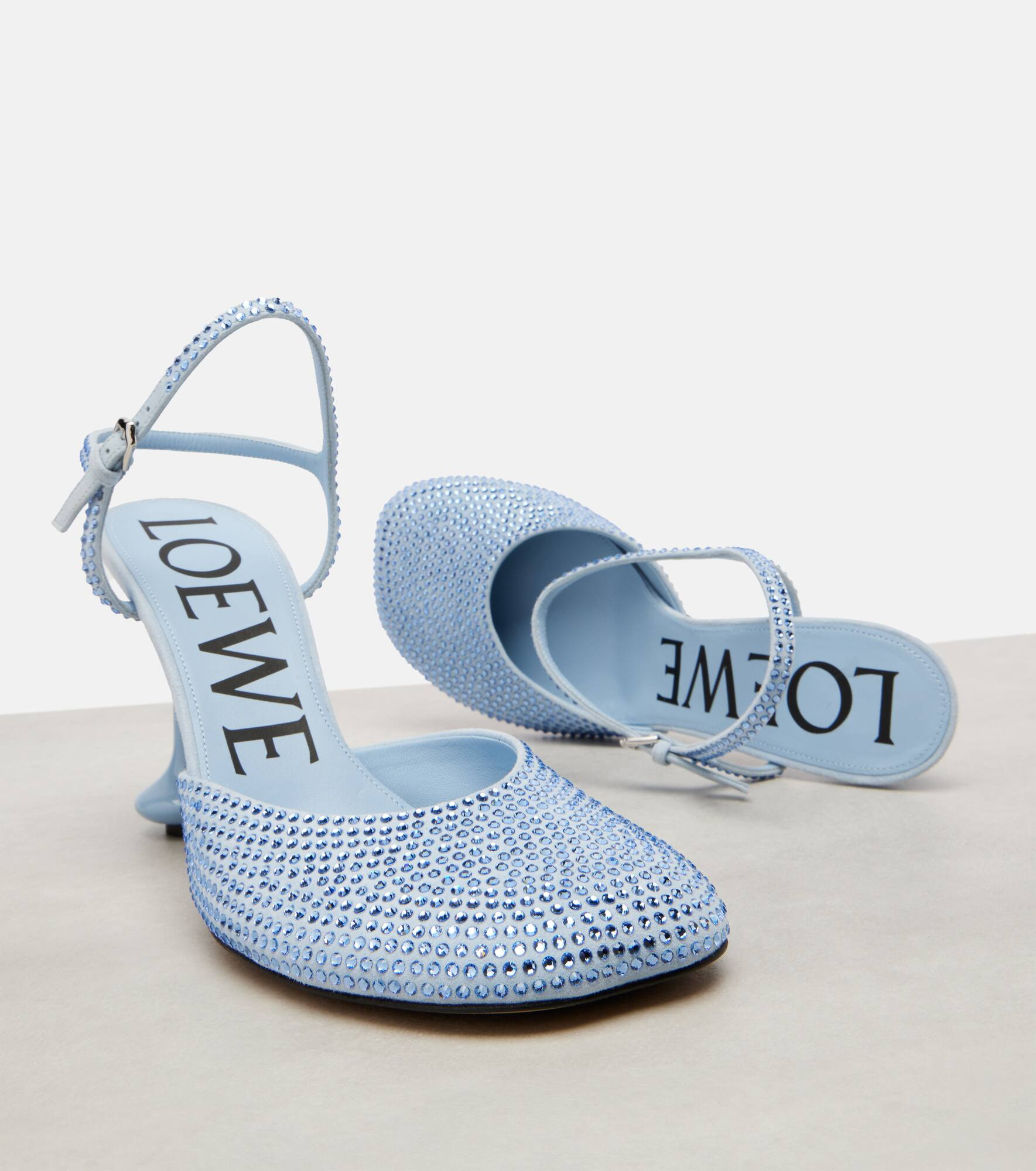 Toy 90 crystal-embellished leather pumps - 5