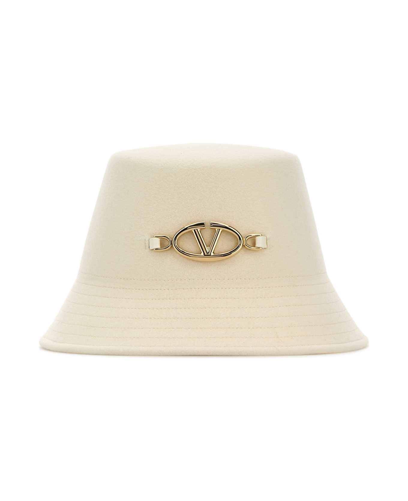 Ivory Felt Bucket Hat - 1
