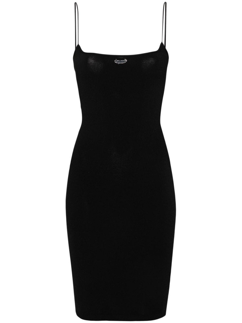 logo-plaque knit minidress 1