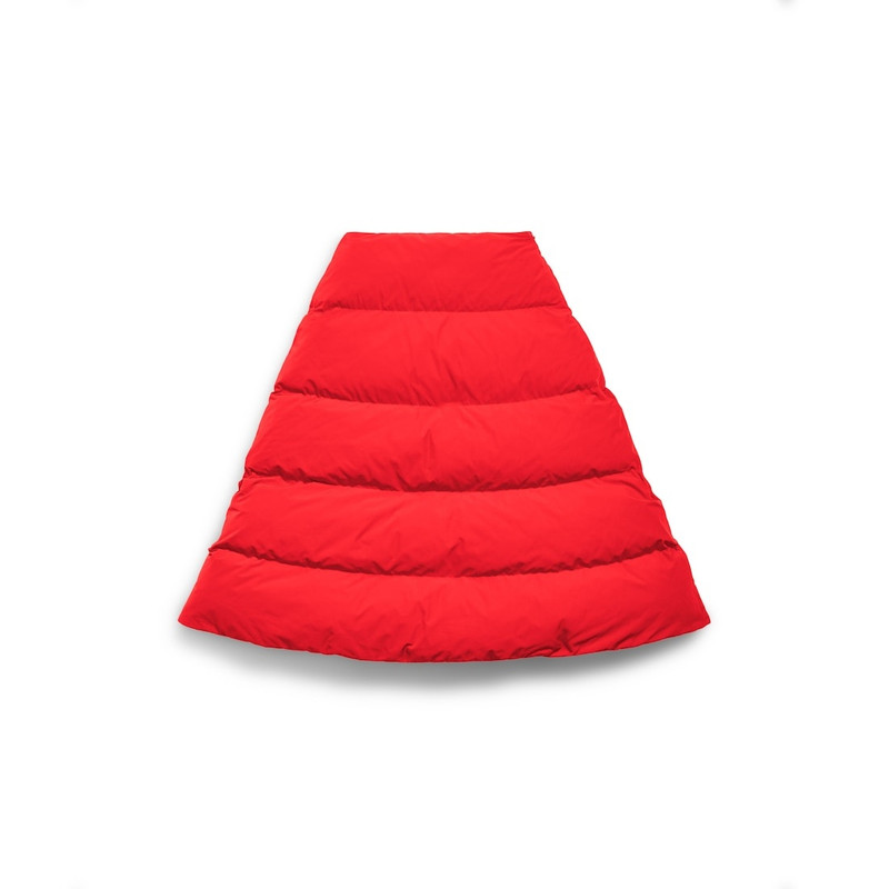 Women's Puffer Midi Skirt in Red 1