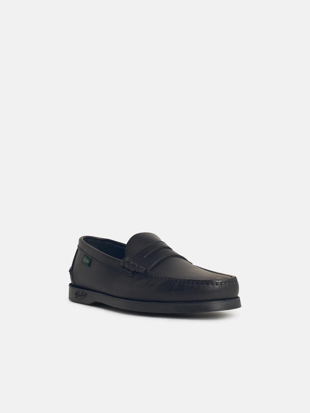 'CORAUX' BLACK LEATHER LOAFERS - 2