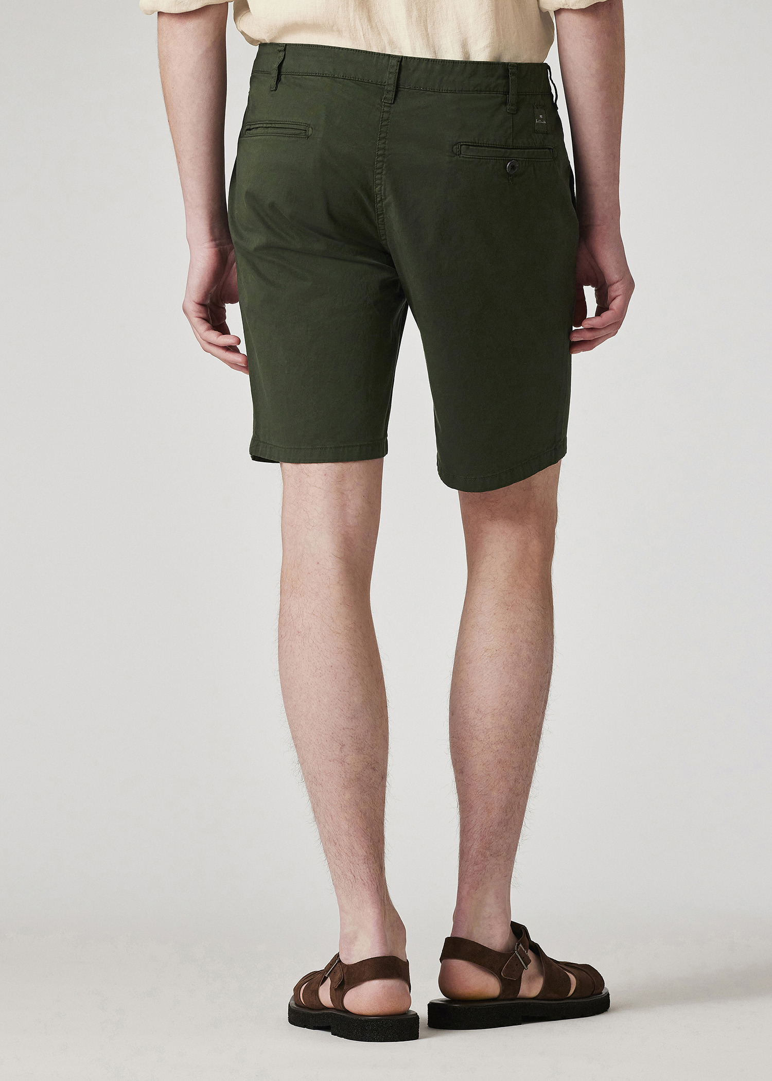 Dark Khaki Organic Cotton-Stretch Shorts - 5