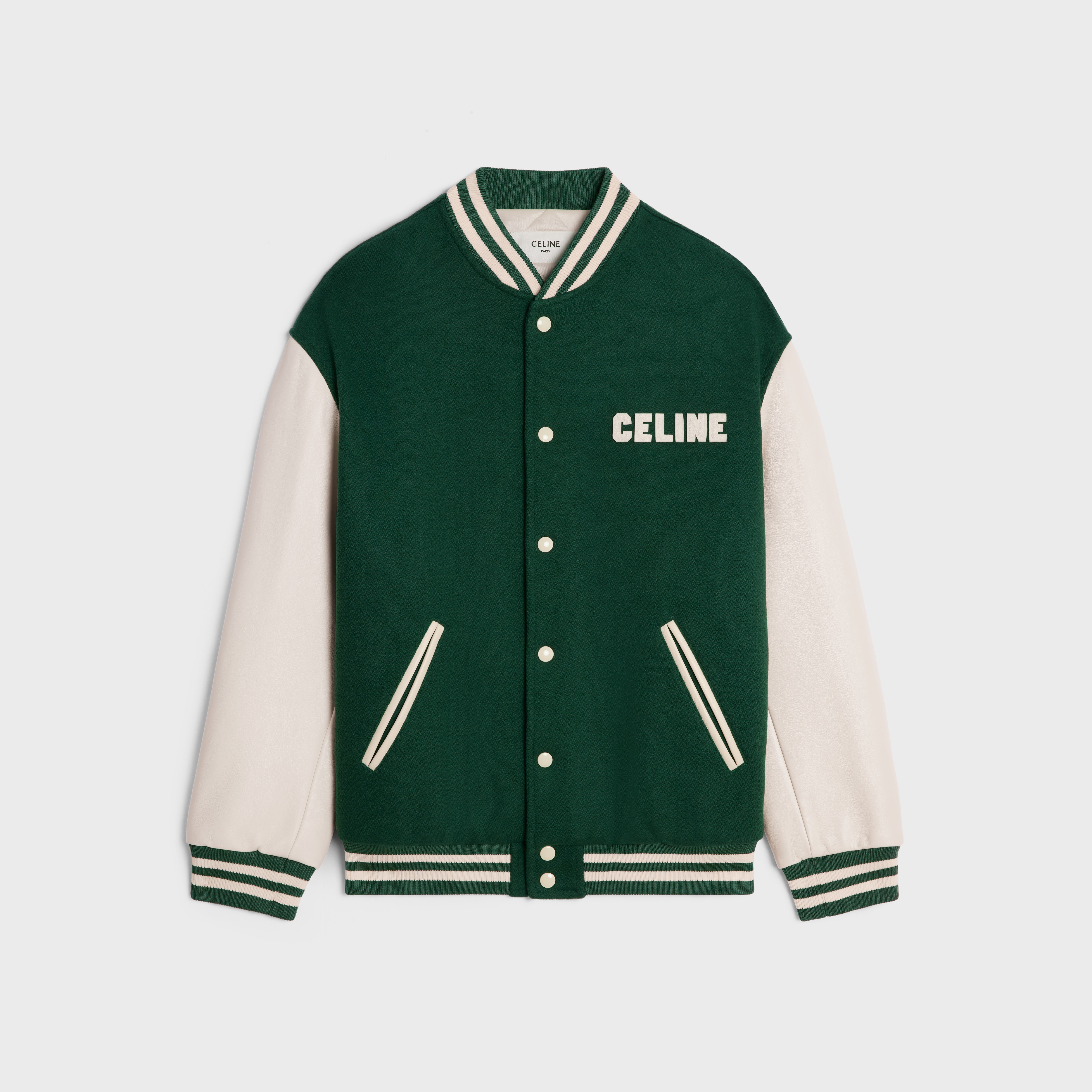 celine loose teddy jacket in textured wool - 1