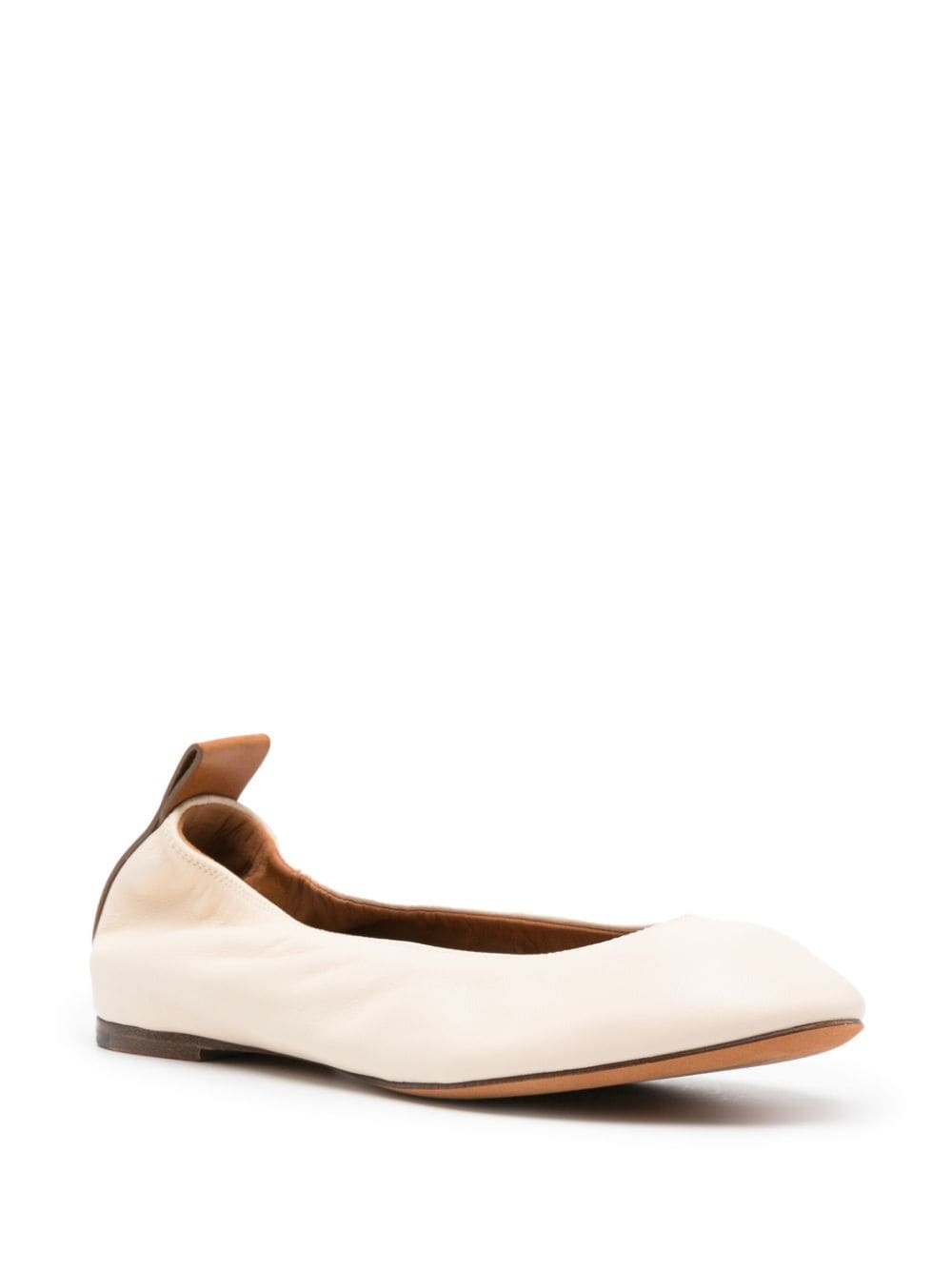 round-toe leather ballerina shoes - 2