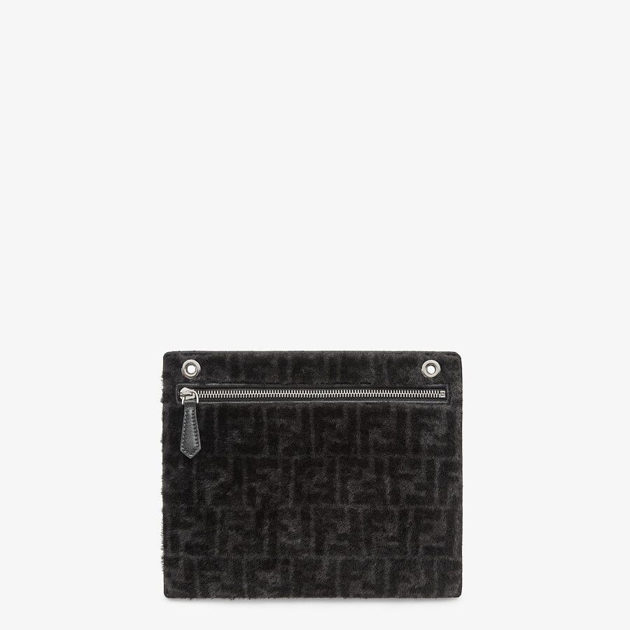 Black shearling pocket - 1