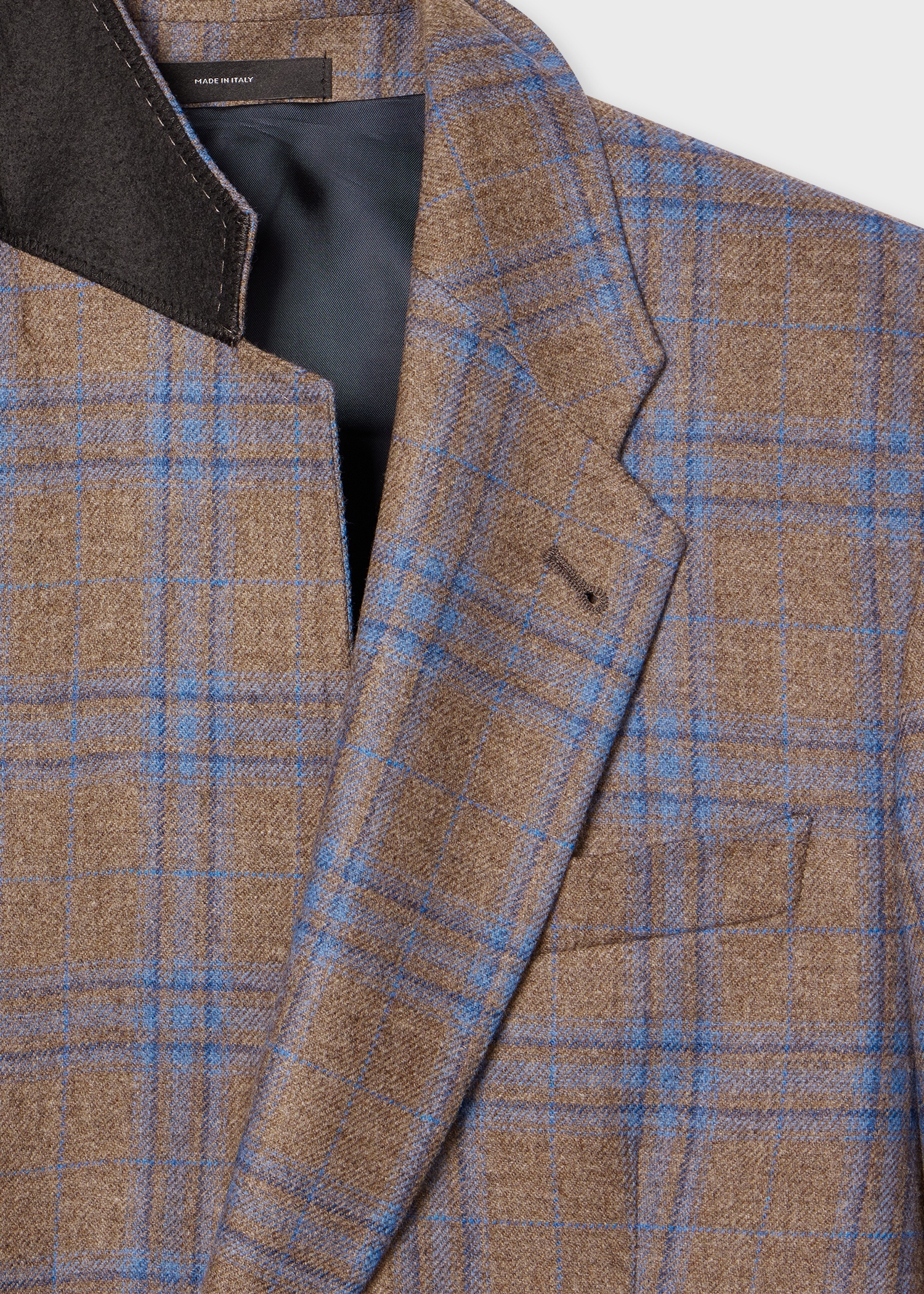 Brown Check Wool-Cashmere Buggy-Lined Blazer - 2