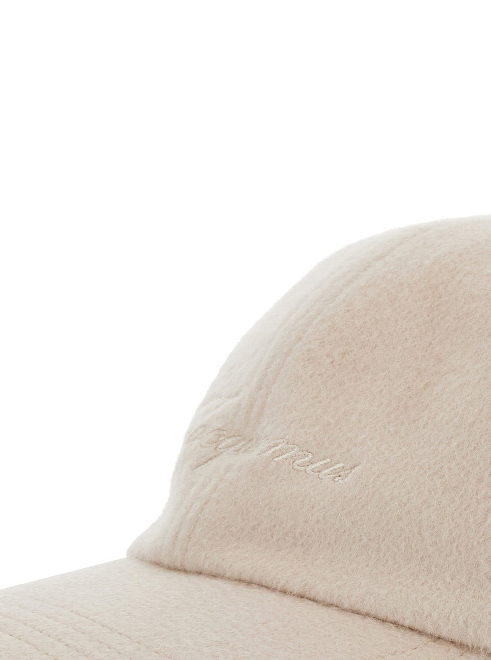Jacquemus Women Beige Baseball Cap With Logo Lettering Embroidery On The Front In Wool Man - 3