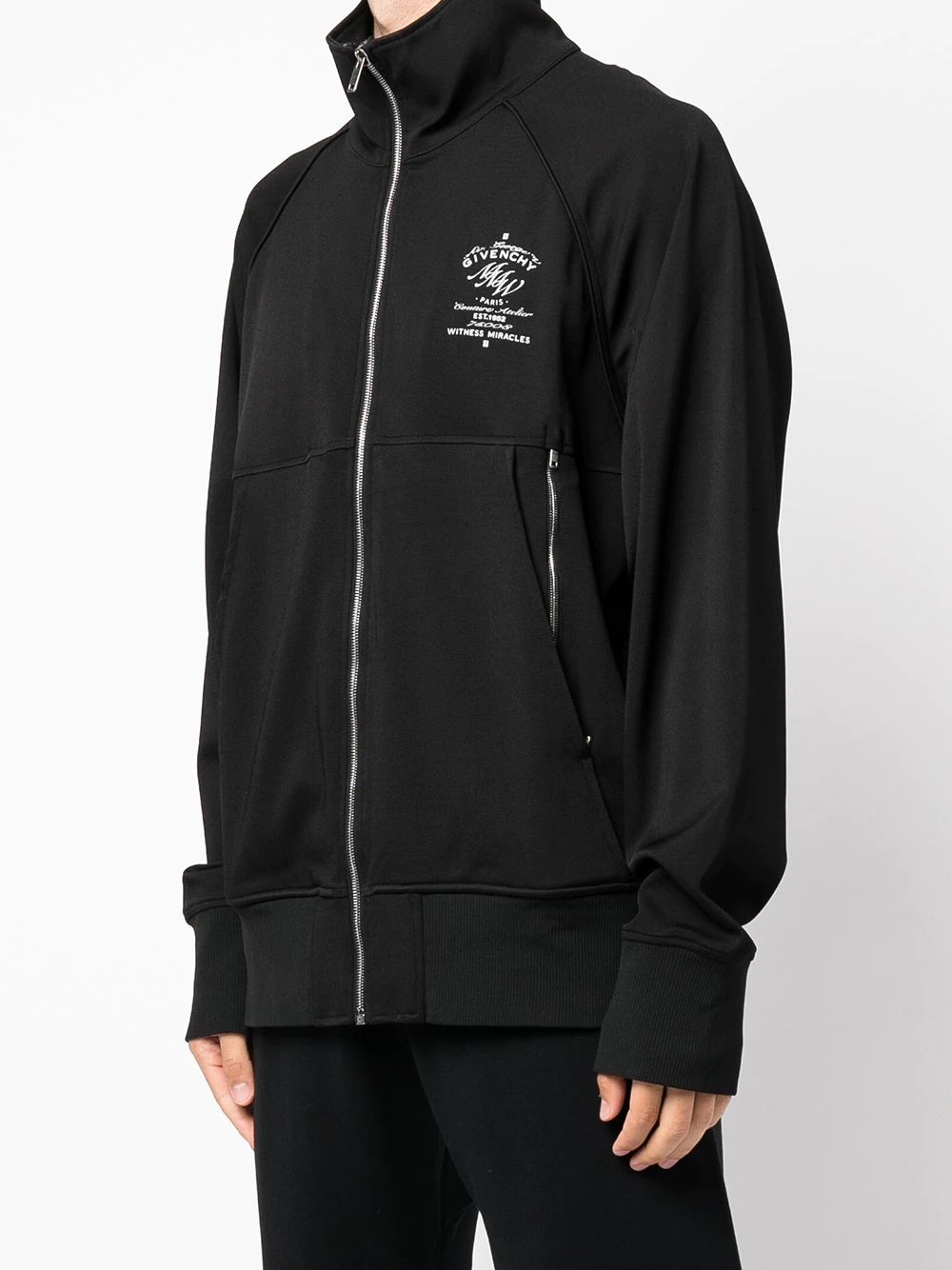 logo-print zipped track jacket - 3