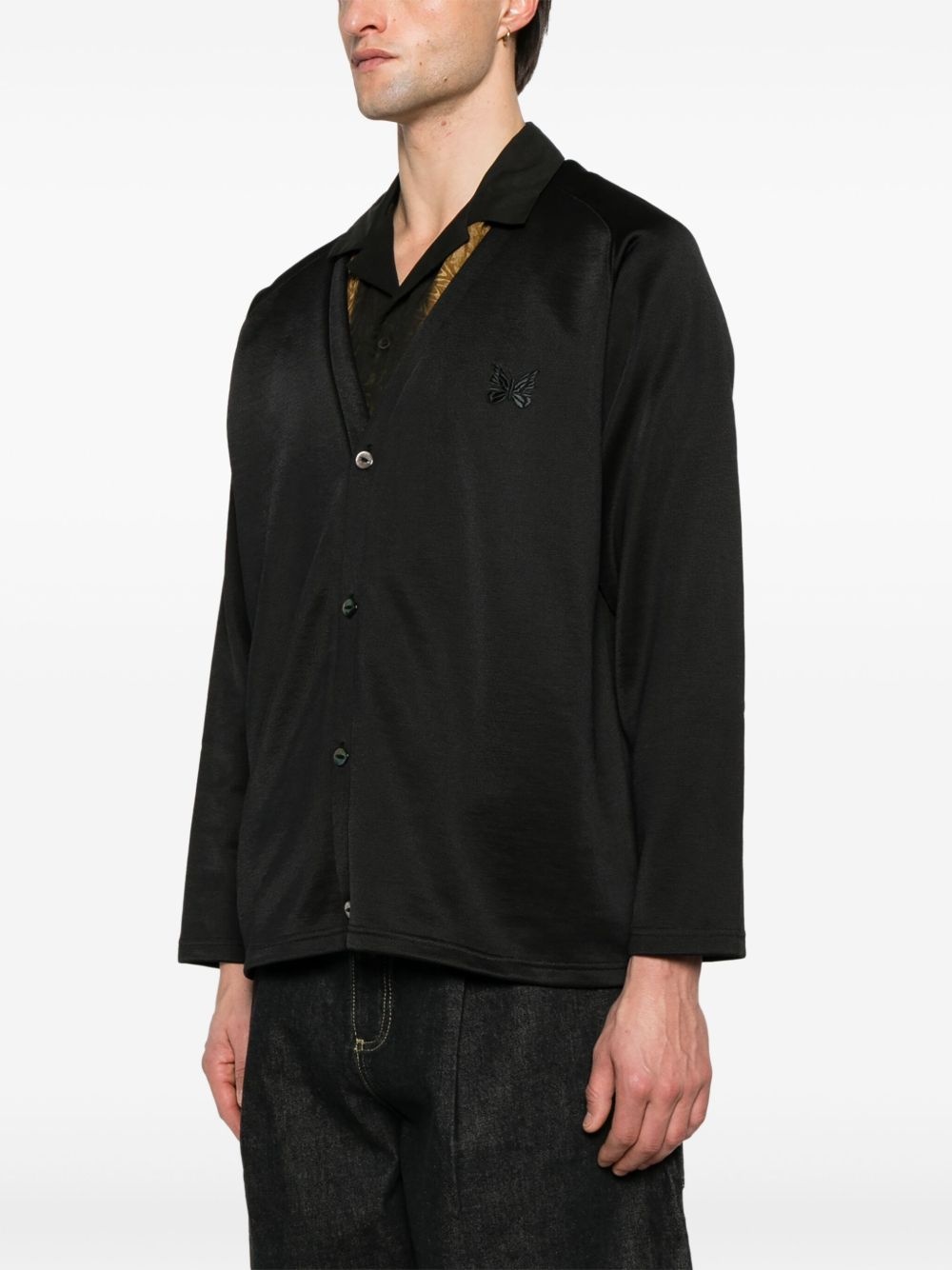 embroidered-logo cardigan - 3