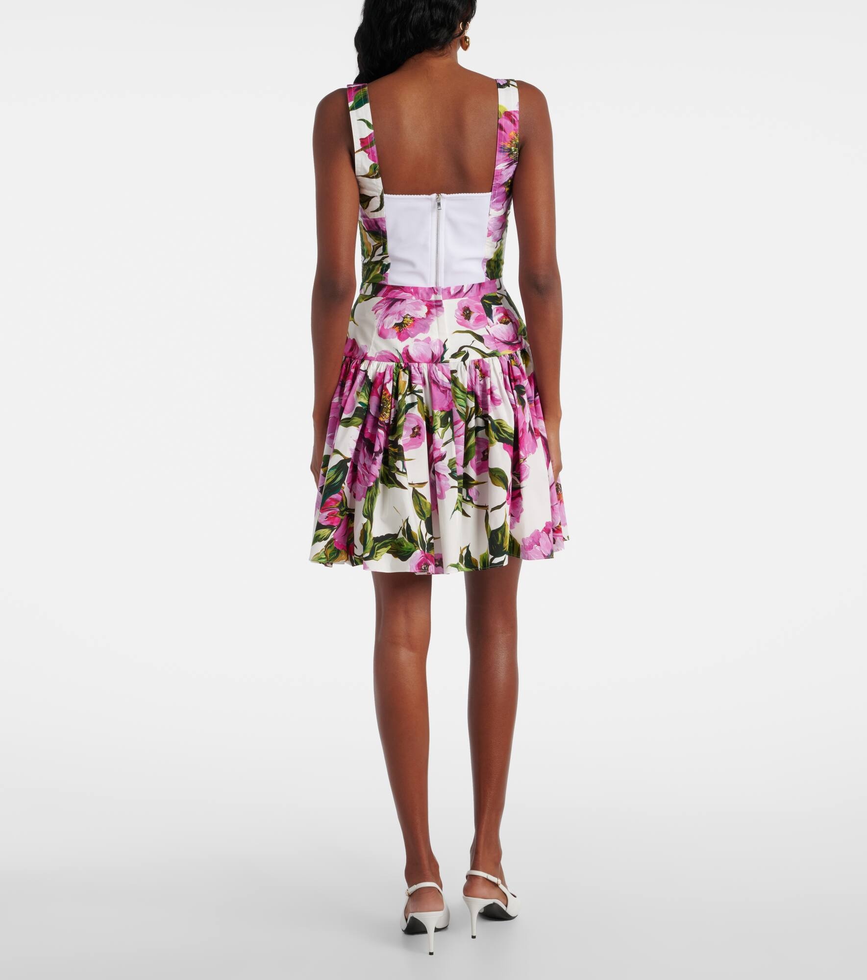Floral cotton miniskirt - 3