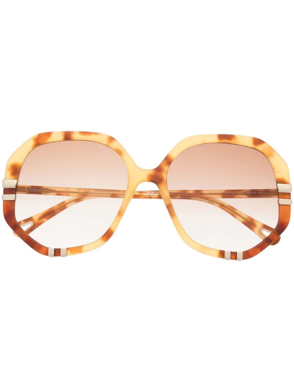 tortoise-shell oversize-frame sunglasses - 1