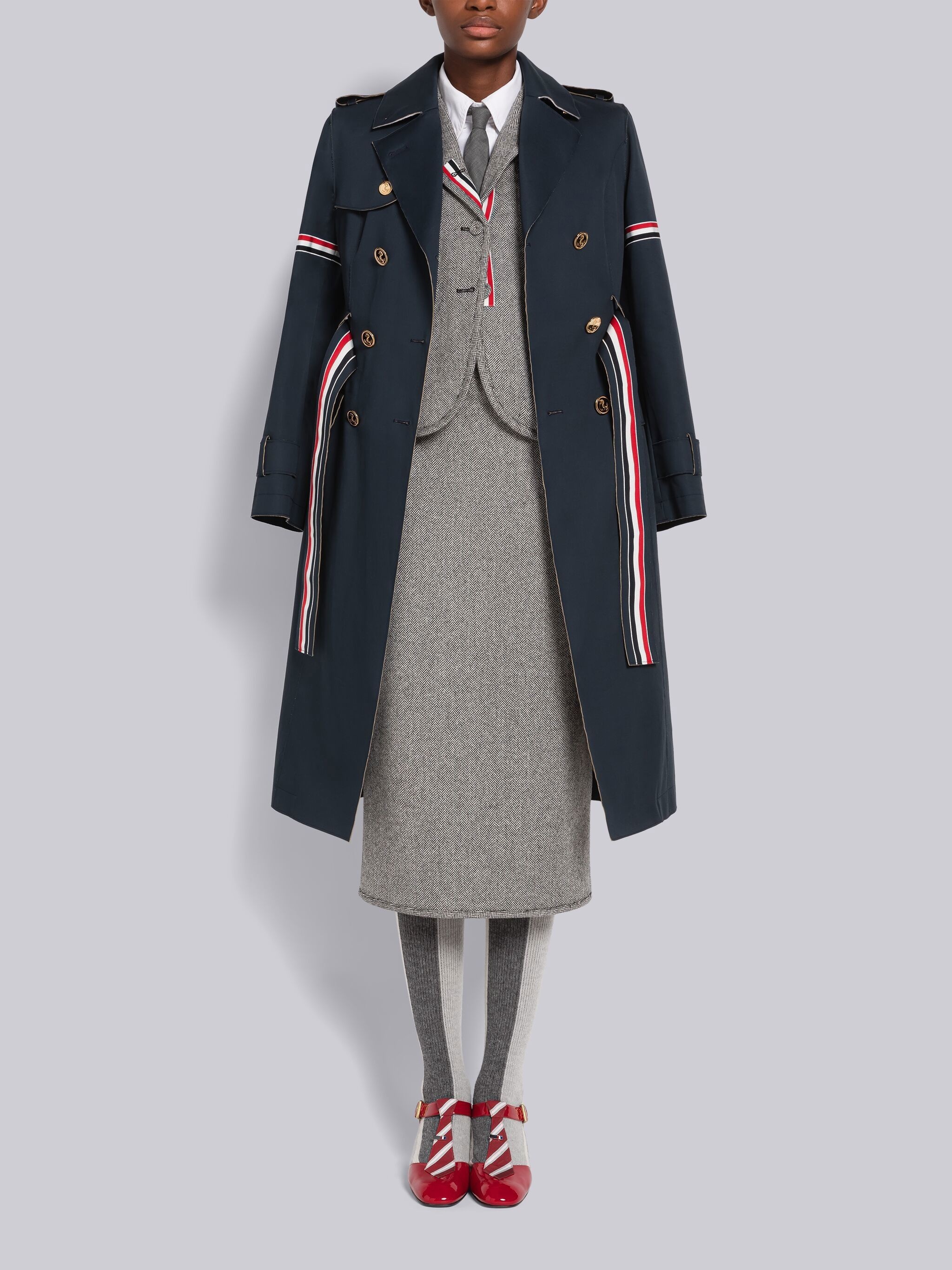 Raw Edge Mackintosh Armband High Armhole Trench Coat - 4