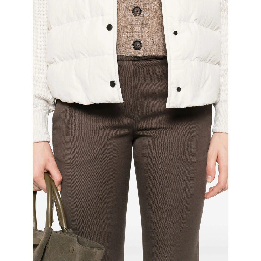 Brunello Cucinelli Green Trousers - Slim-Fit Trousers Women - 3