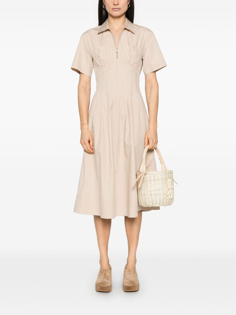 TORY BURCH poplin pleat-waist dress outlook