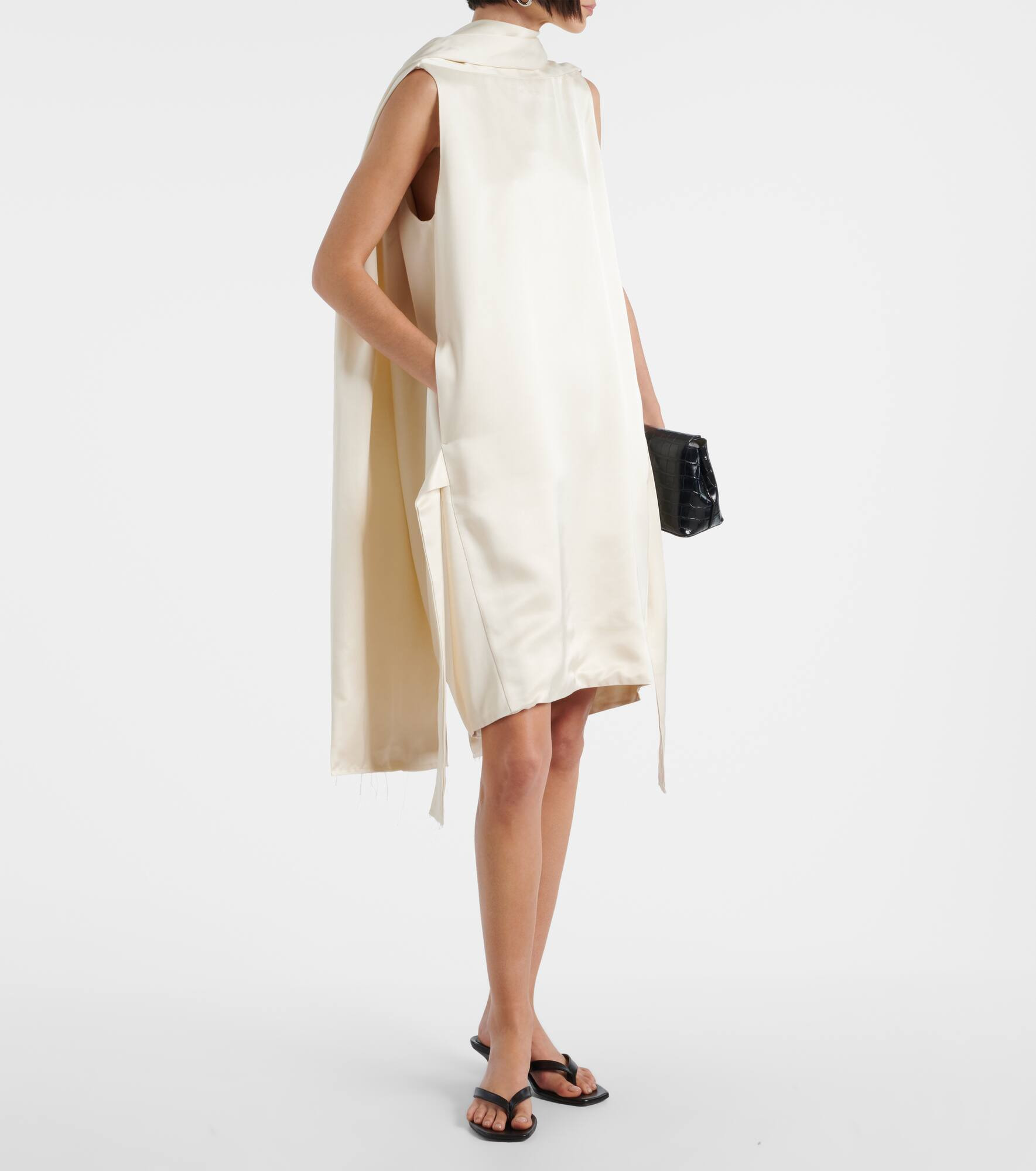 Cocoon deconstructed satin minidress - 2