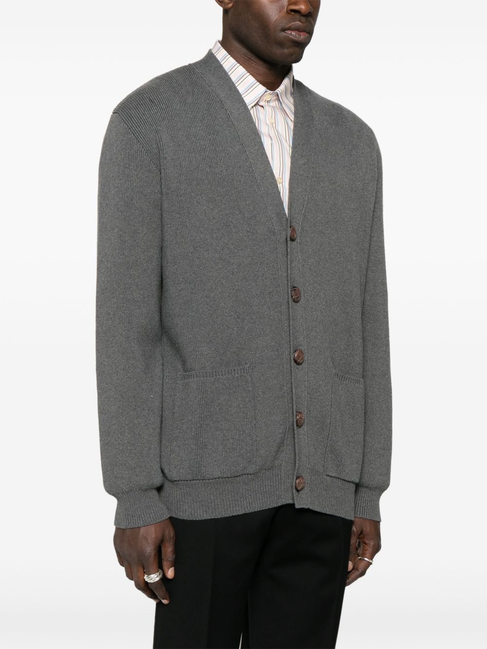 logo-appliqué cardigan - 4