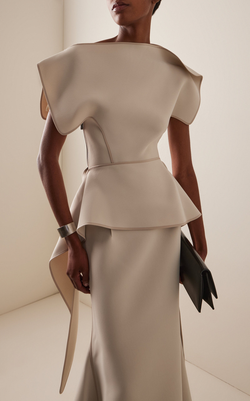 MATICEVSKI Resolute Draped Bonded-Crepe Top off-white outlook