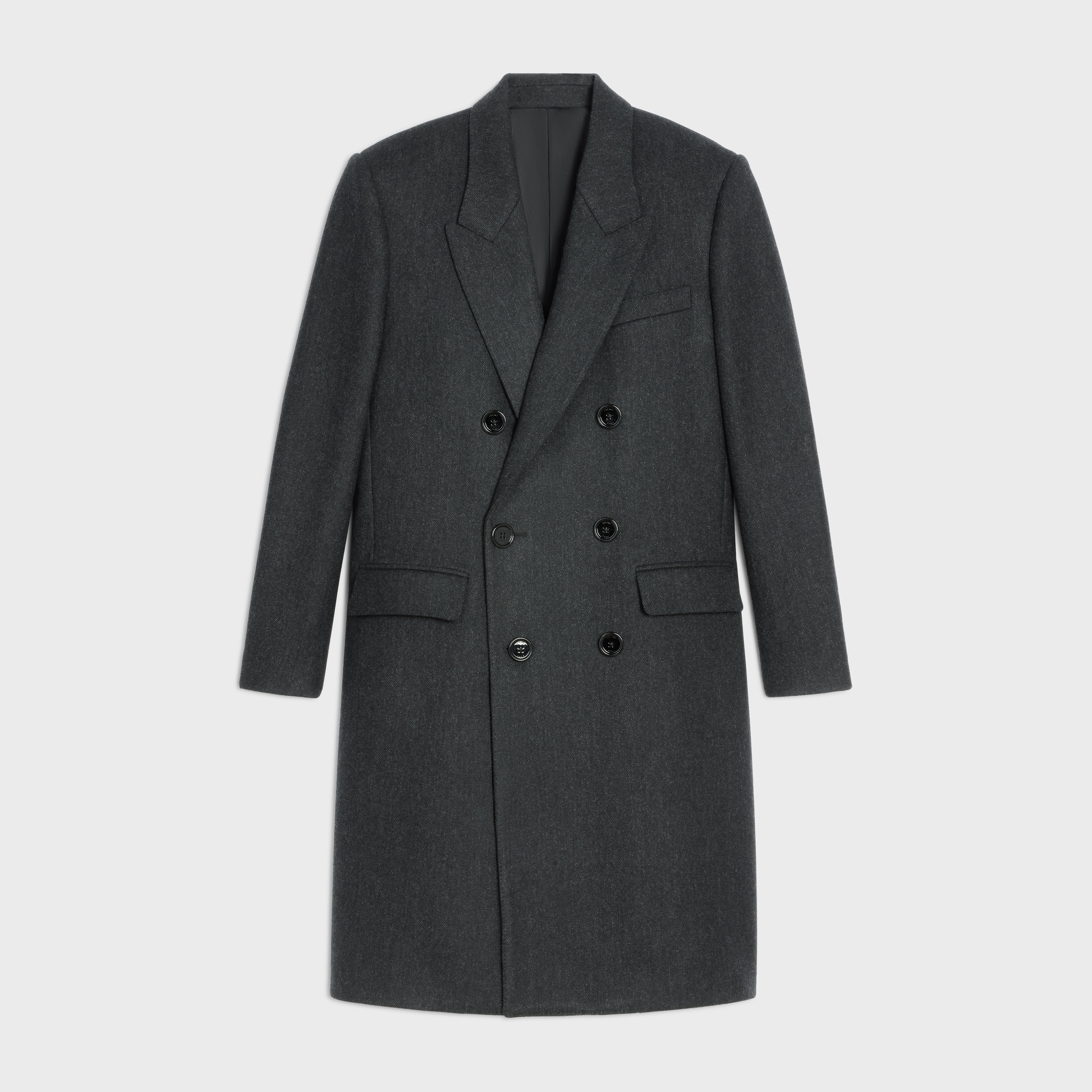 DIAGONAL WOOL OVERCOAT - 1