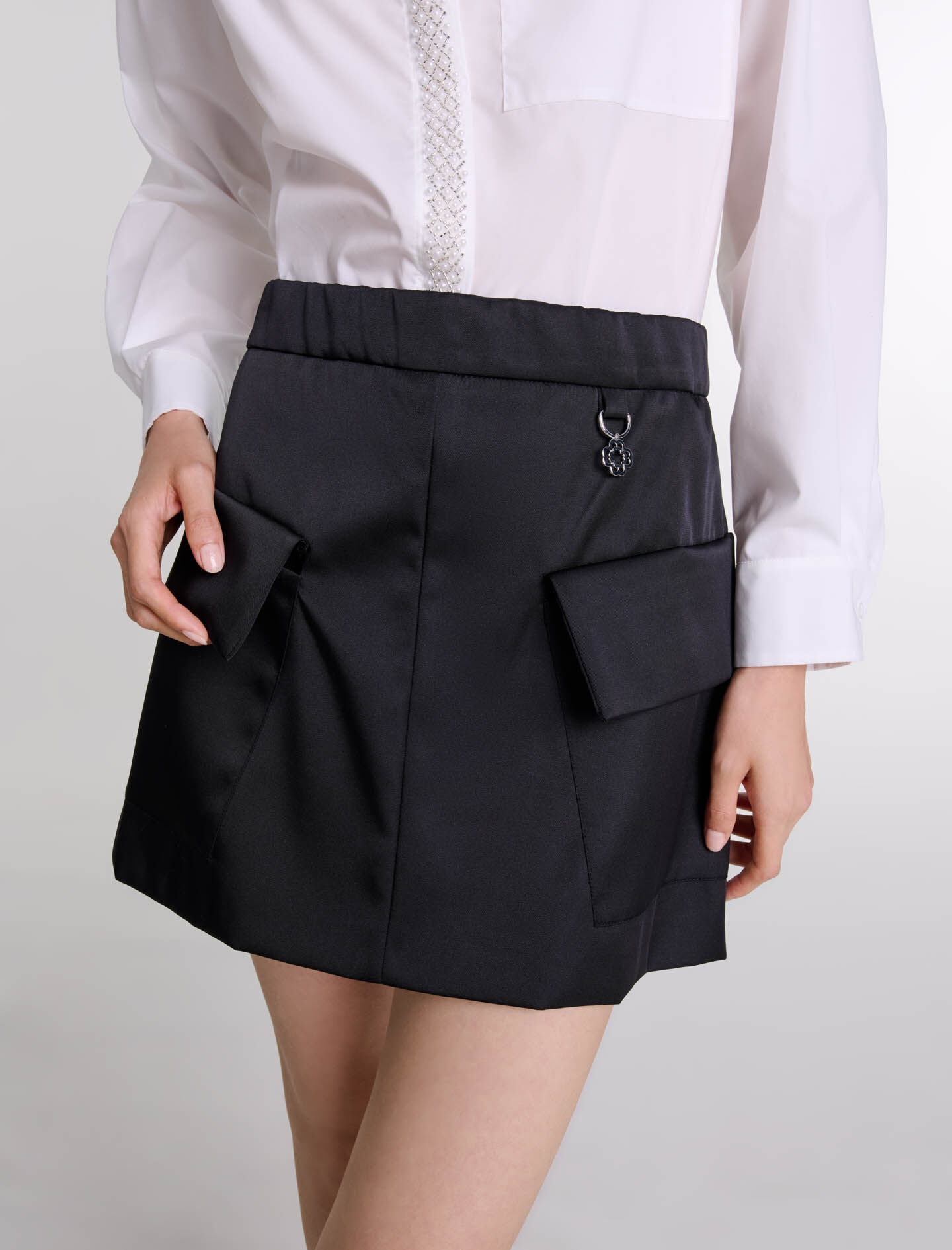 Short satin skirt - 7