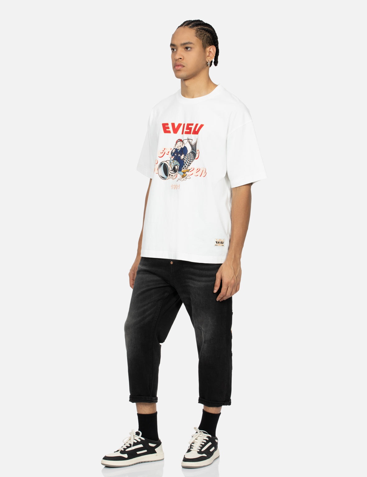 Multi-pocket and Multi-print Cropped-Fit Jeans #2027 - 3