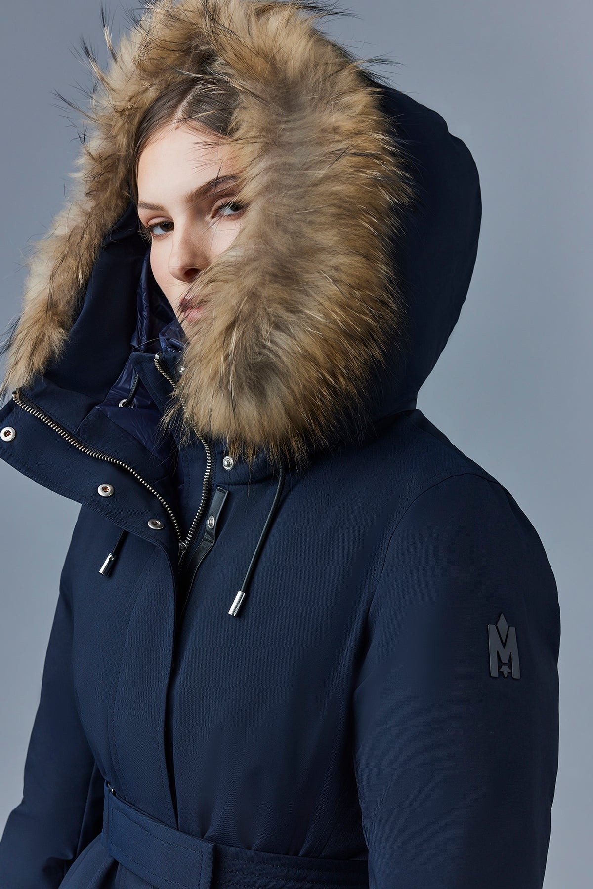 MACKAGE JENI-FZ 2-in-1 Down parka with removable bib & fur trim