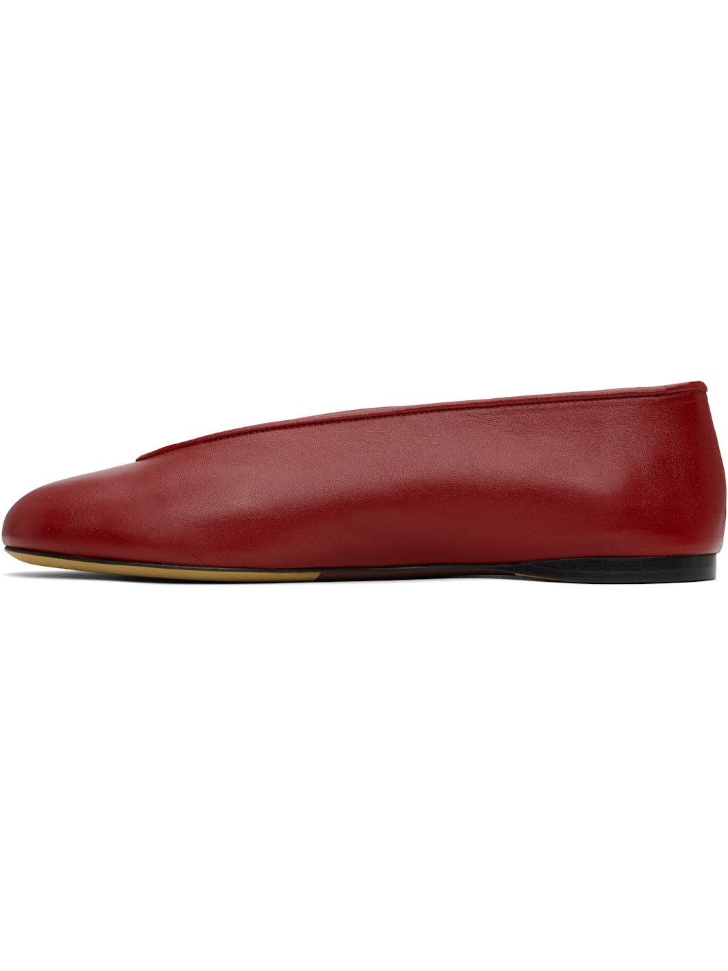 Red Duck Nappa Ballerina Flats - 3