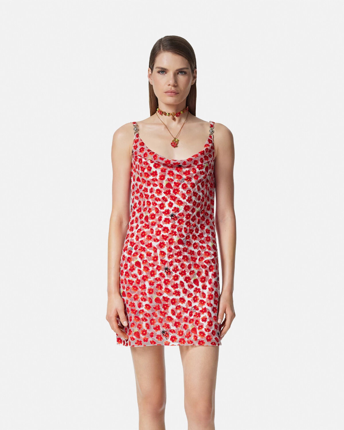 Strawberry Garden Devoré Slip Mini Dress - 4