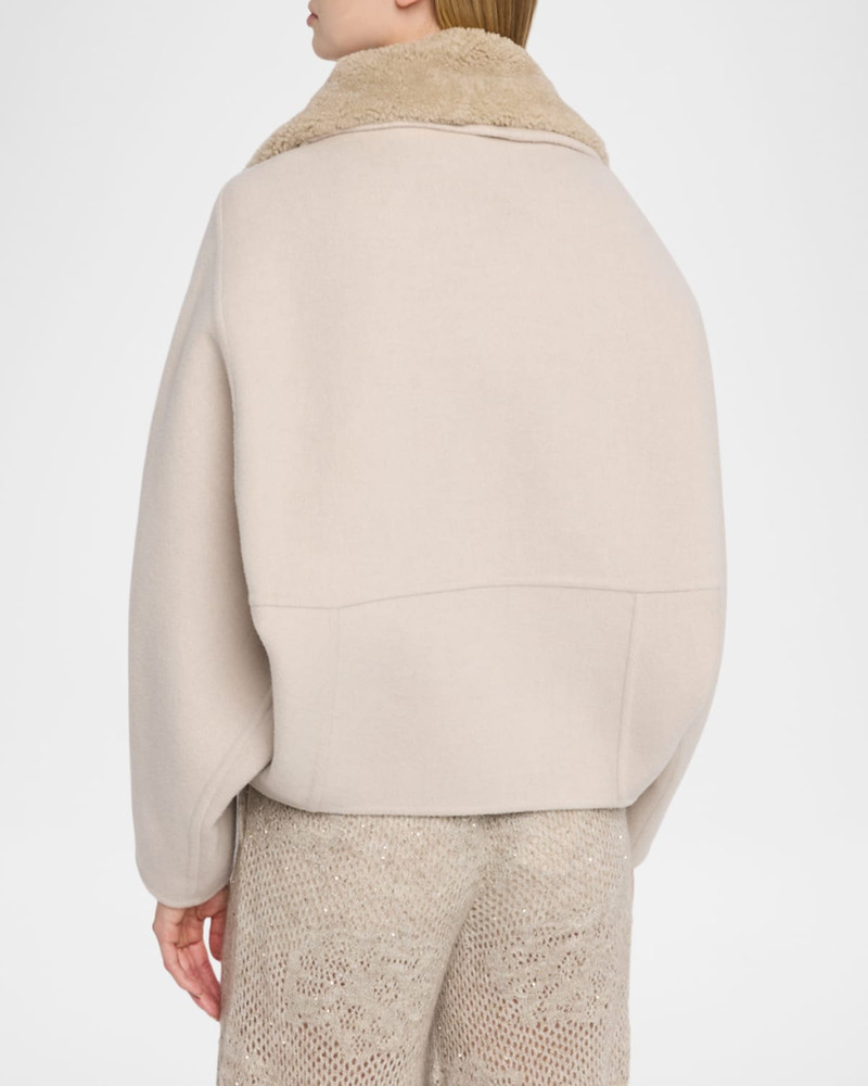 Wool-Cashmere Coat With Lamb Shearling Collar 3