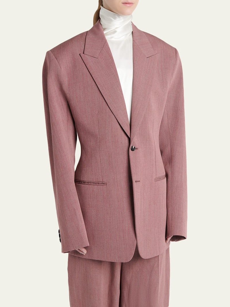 Oversized Wool-Linen Single-Breasted Jacket 4
