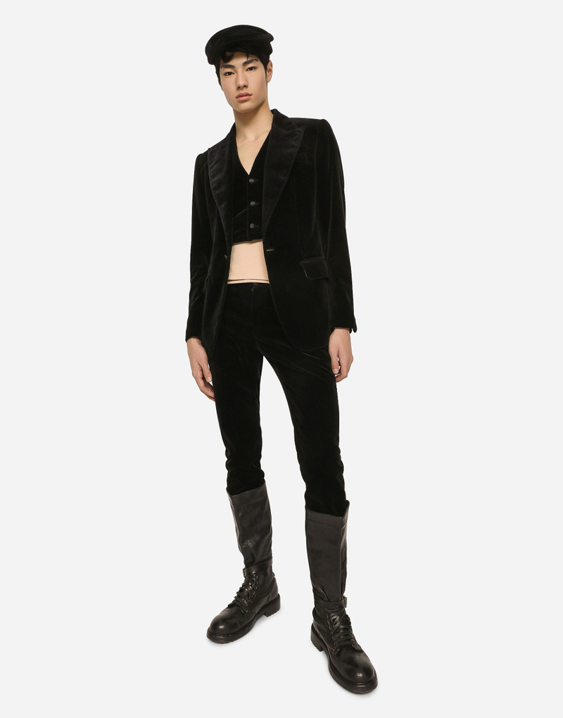 Single-breasted smooth velvet suit 9