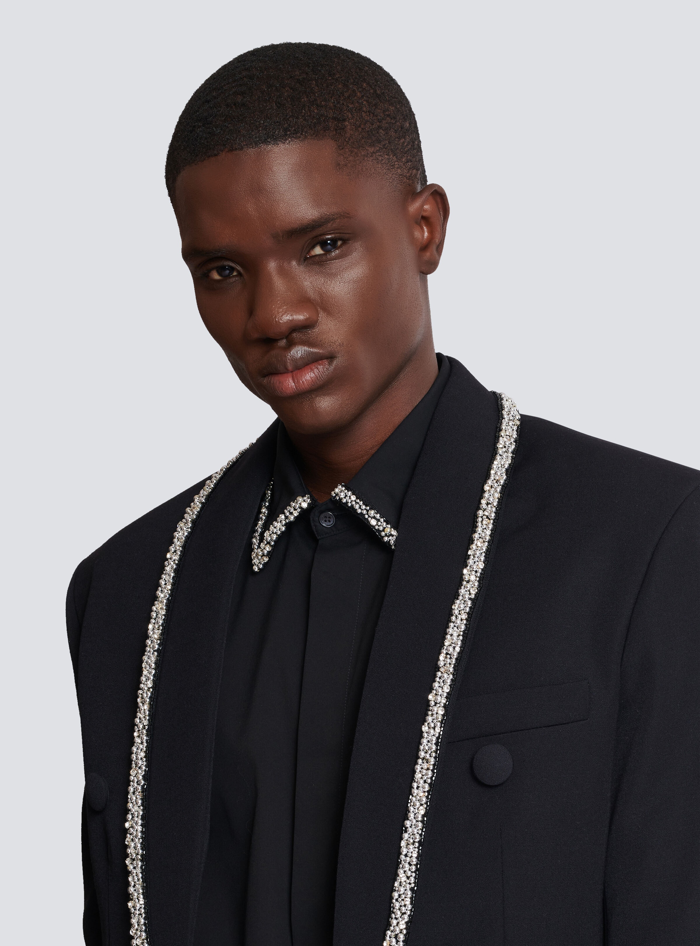 Grain de poudre jacket with embroidered collar - 7