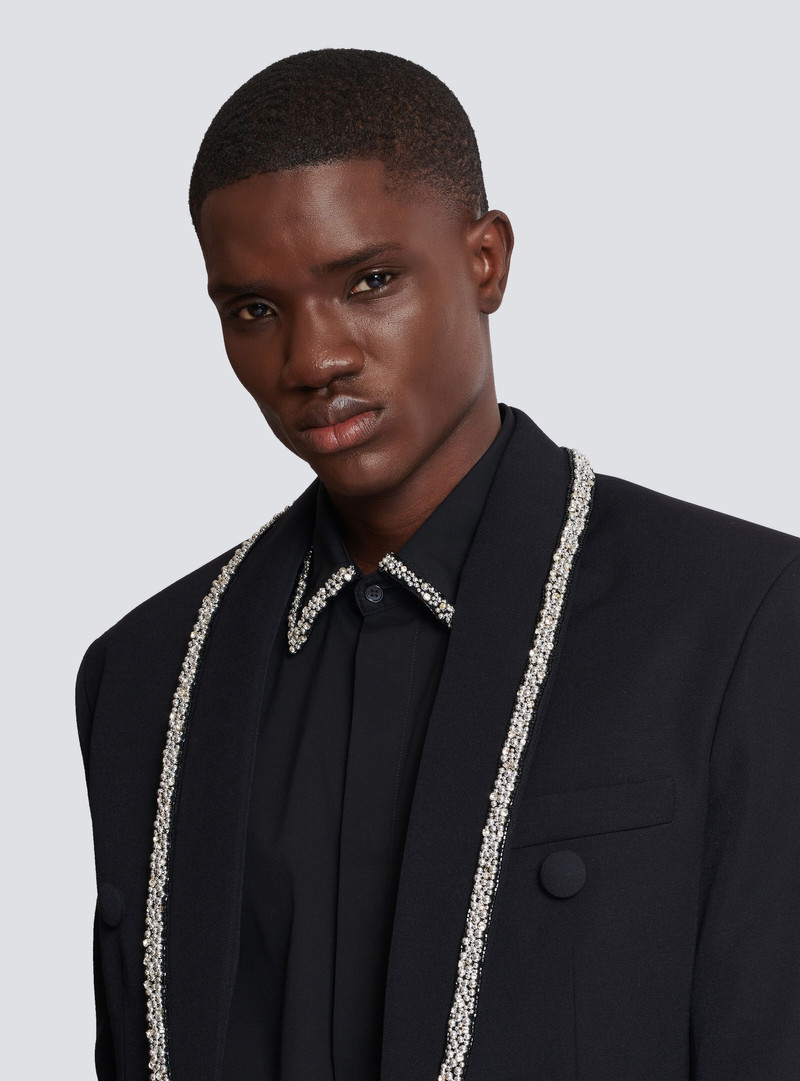 Grain de poudre jacket with embroidered collar 7