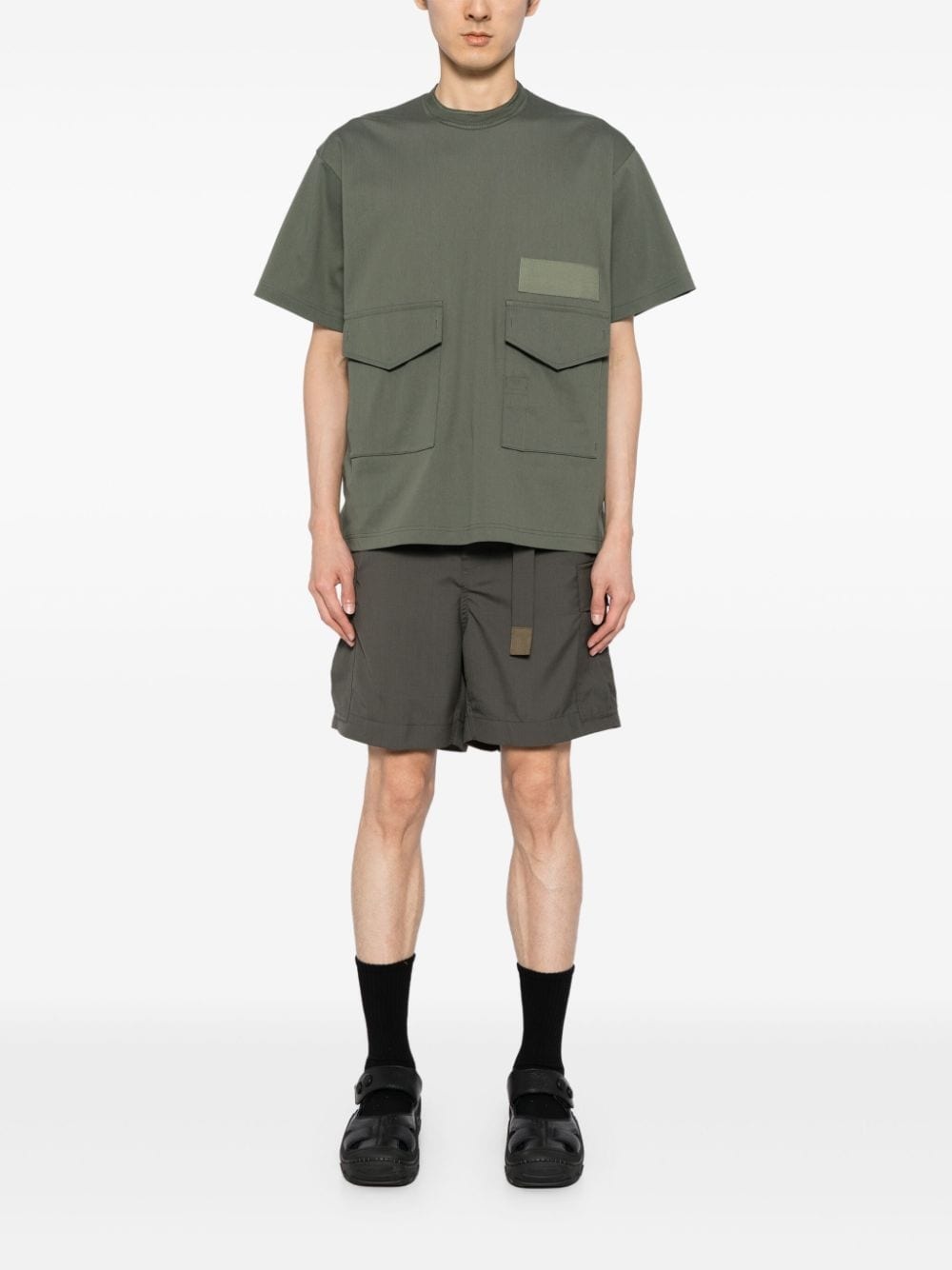 belted knee-length shorts - 2