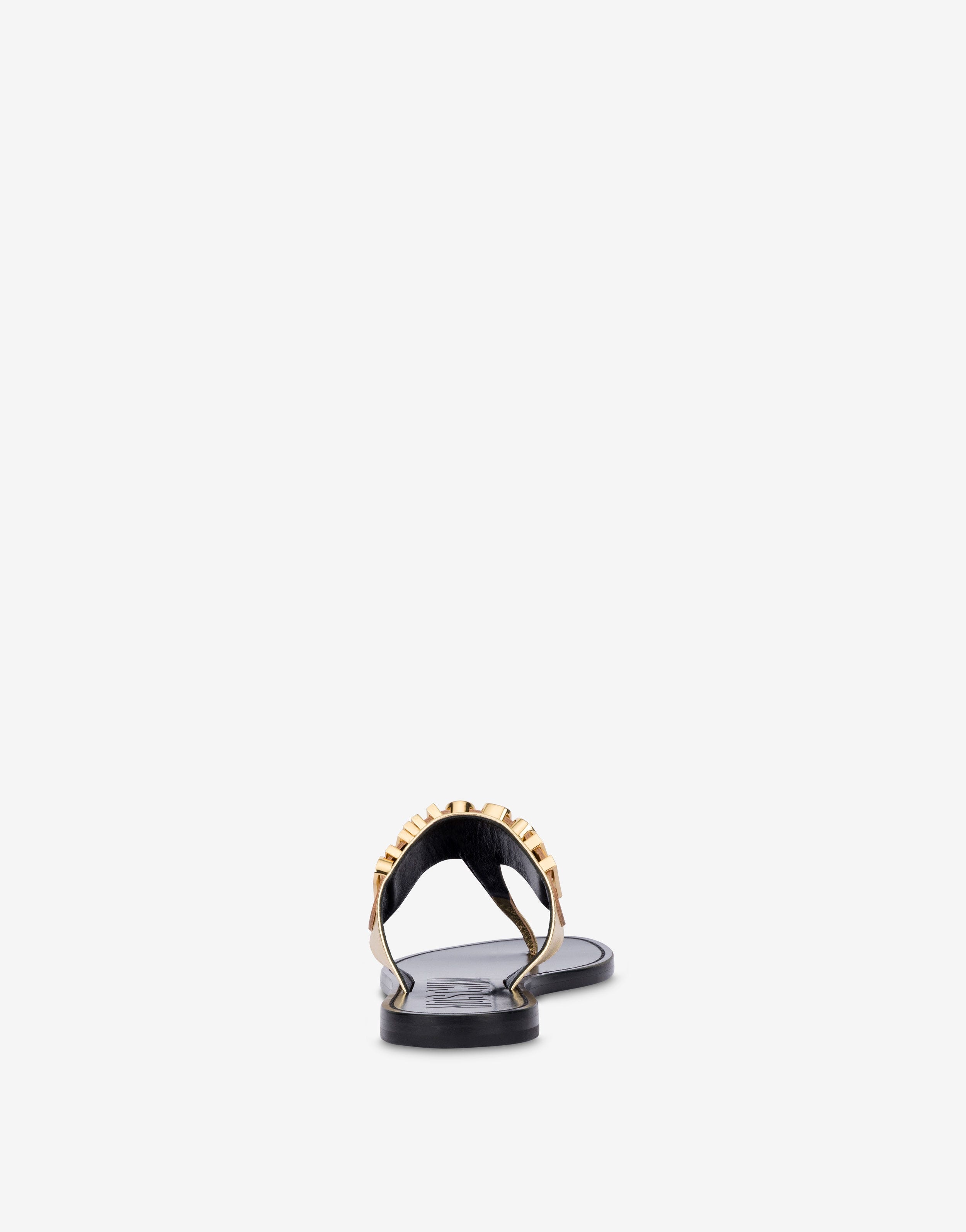 CRYSTAL LOGO FOILED THONG SANDALS - 3
