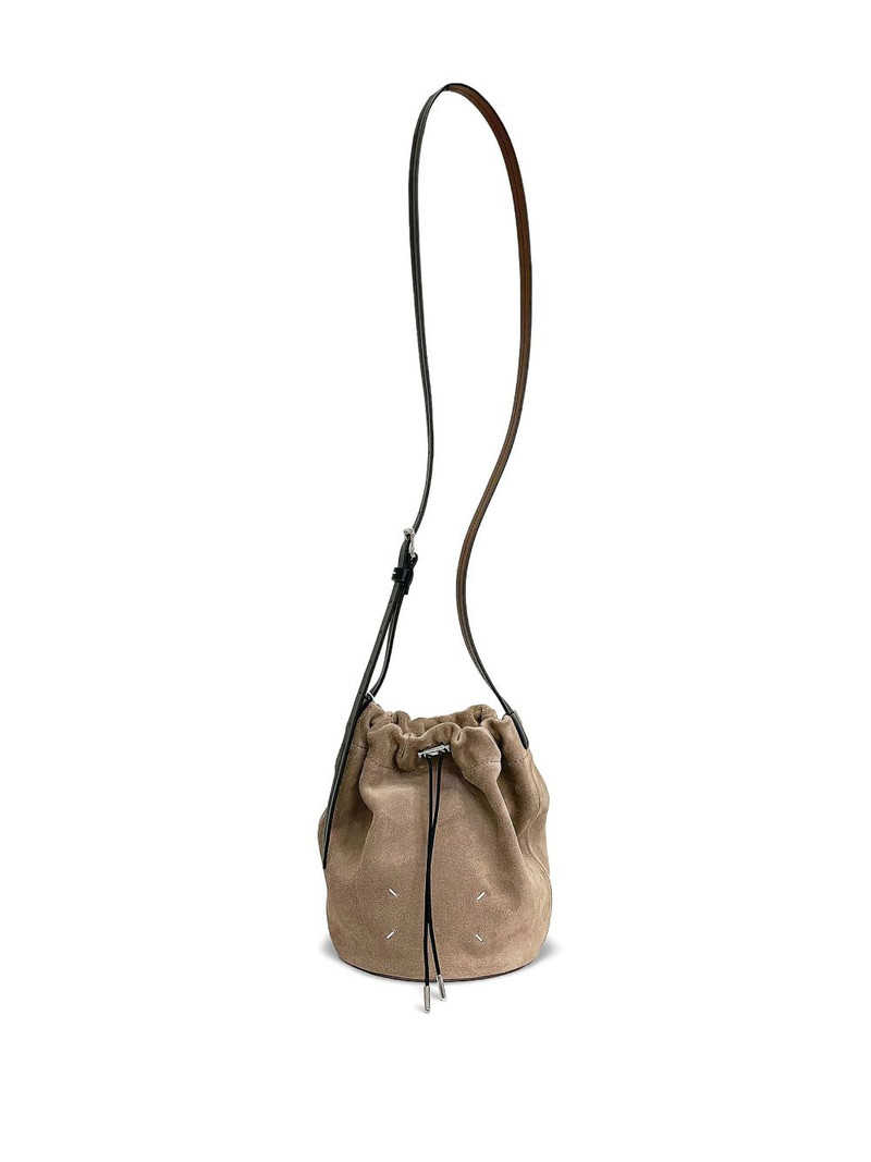 Maison Margiela drawstring-fastening suede bucket bag outlook